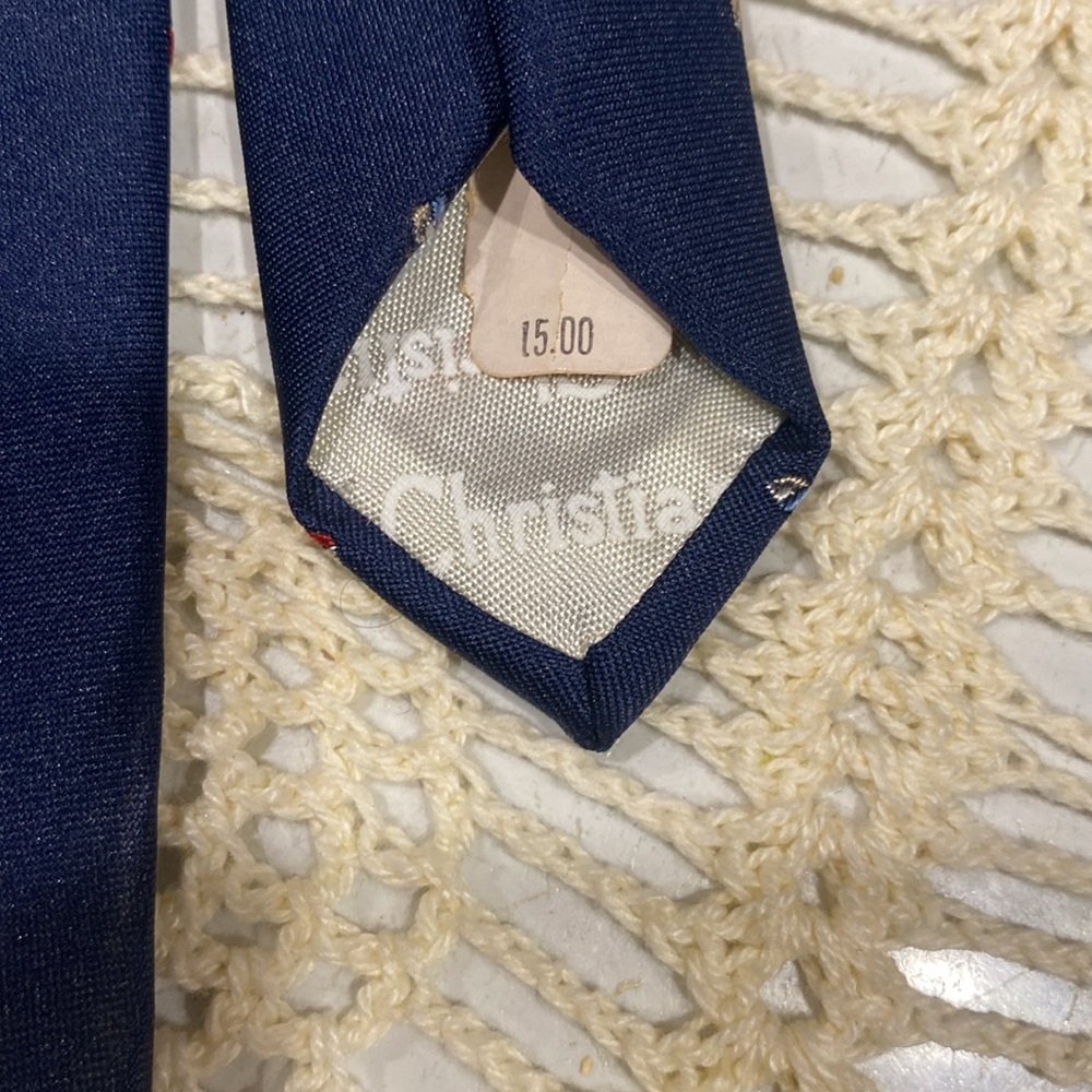 Vintage Christian Dior Tie Made in USA 3” Wide 95% Poly/5% Silk - Picture 6 of 6